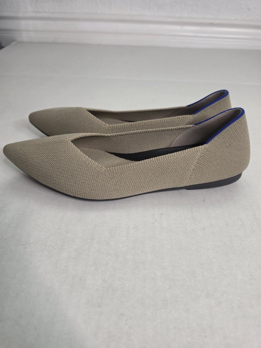 Rothy's Women's Sz. 8 The Point Flats In Soft Beige Tan Casual Comfy Minimalist